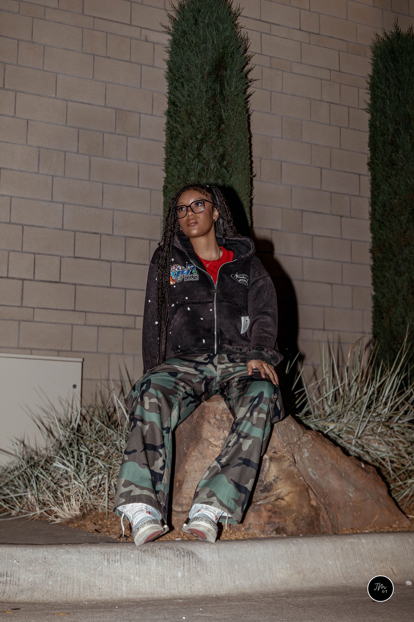 Acid Washed PatchWork Zip Up