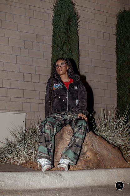 Acid Washed PatchWork Zip Up